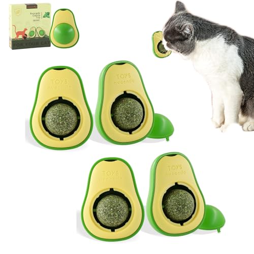 Havenfly 2 Stück Drehbare Katzenminze Ball, Katzenminze Spielzeug Wandroller für Katze, Katzenspielzeug Essbar mit Katzen Minze, Catnip Ball Toy (4pcs) von Havenfly