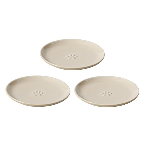Havniva 15,4 cm große Keramik-Schüssel, Set mit 3 Keramik-Katzennäpfen, für den Innenbereich, zum Füttern von nassem und trockenem Futter, gegen Schnurrhaar, Müdigkeit (3 Stück) von Havniva