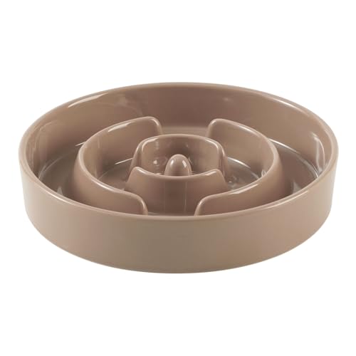 Havniva 24,1 cm Keramik Slow Feeder Hundenapf für große Hunde, Puzzle-Schüssel, Anti-Schlingen, langsamer Futternapf, stoppt Blähungen, verhindert Ersticken (einzelne Schüssel, brauner Kaffee) von Havniva