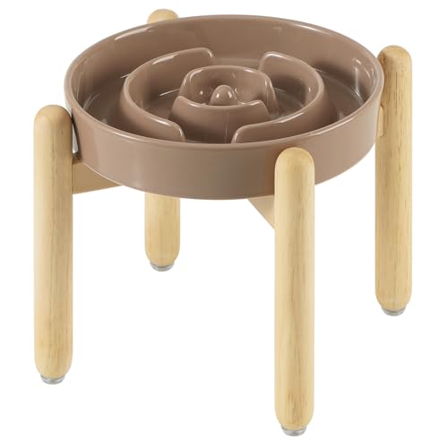 Havniva Erhöhter Futternapf aus Keramik, 20,8 cm, erhöhter Futternapf mit Holzständer für große und mittelgroße Hunde, langsames Puzzlefutter, verhindert Ersticken (brauner Kaffee, Einzelnapf + Havniva Erhöhter Futternapf aus Keramik, 20,8 cm, erhöhter Futternapf mit Holzständer für große und mittelgroße Hunde, langsames Puzzlefutter, verhindert Ersticken (brauner Kaffee, Einzelnapf + von Havniva