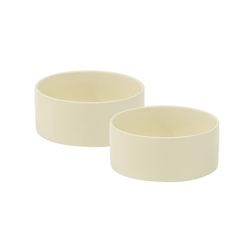 Havniva rutschfest Keramik Hundenapf Fressnapf Wassernapf für Mittelgroße und Ausgewachsene Kleine Hunde (2er Set, 850ml, Beige) von Havniva
