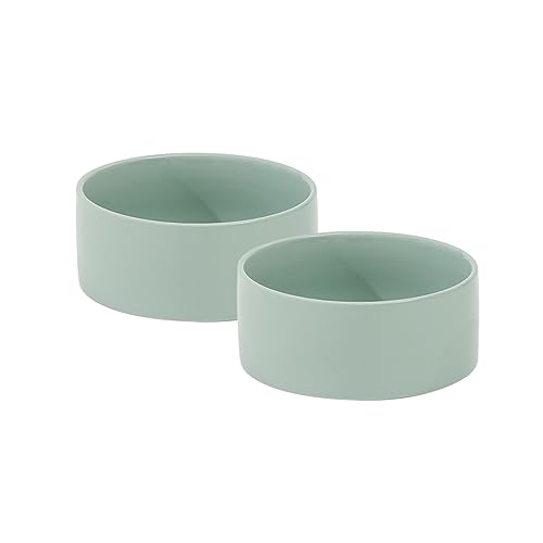 Havniva Keramik 15.5cm Hundenäpfe für kleine und mittelgroße Hunderassen Futter- und Wassernäpfe (2er Set - Hellgrün, 850ml) von Havniva