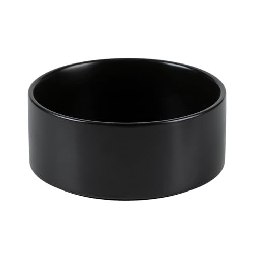 Havniva Keramik Hundenapf, Futter- und Wassernapf für mittelgroße Rassen, Haustiernapf als Ersatz (18,5 cm, Einzelnapf, Schwarz) von Havniva