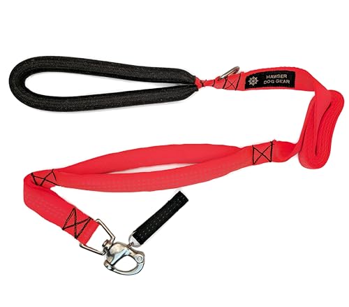 Robuste Hundeleine, 1,8 m, Schnellverschluss, Dyneema-Griff, wasserdicht, 316 Edelstahl, handgefertigt, USA (Blaze Orange) von Hawser Dog Gear