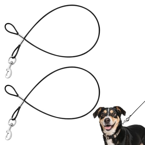 Hunde-Sicherheitsgurte für Autos, 2 Stück, kaufestes Stahlseil, Autogeschirr, Auto-Sicherheitsgurt, Fahrzeug-Hundezubehör, Doppelclips und Riegel Hunde-Sicherheitsgurte für Autos, 2 Stück, kaufestes Stahlseil, Autogeschirr, Auto-Sicherheitsgurt, Fahrzeug-Hundezubehör, Doppelclips und Riegel von Haxisii