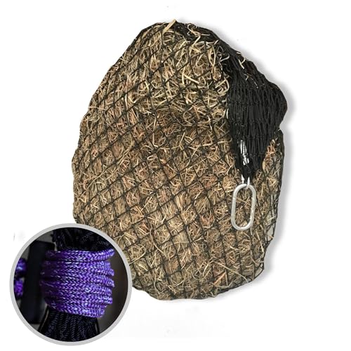 hay Chix Heunetz für Pferde, langsames Füttern, Heusack-Futterstation, Marine-Qualität, UV-behandeltes Nylon, hält 4–6 Flocken, halbes Ballennetz, 4,5 cm Löcher, kosmisches Cowgirl-Seil hay Chix Heunetz für Pferde, langsames Füttern, Heusack-Futterstation, Marine-Qualität, UV-behandeltes Nylon, hält 4–6 Flocken, halbes Ballennetz, 4,5 cm Löcher, kosmisches Cowgirl-Seil von Hay Chix