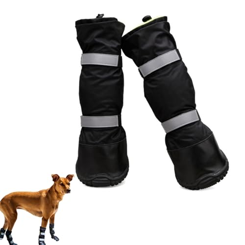 HayLEa Hundestiefel, wasserdicht, Haustierschuhe, kniehoch, rutschfest, für Hunde, schmutzabweisend, verstellbare Hundestiefel, reflektierende Streifen, kaltes Wetter, vermeidet Erfrierungen der HayLEa Hundestiefel, wasserdicht, Haustierschuhe, kniehoch, rutschfest, für Hunde, schmutzabweisend, verstellbare Hundestiefel, reflektierende Streifen, kaltes Wetter, vermeidet Erfrierungen der von HayLEa