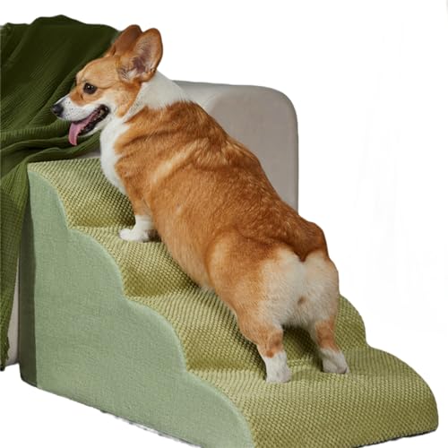 Hundetreppe für Hochbett, Haustiertreppe für Sofa, hochdichter Schaumstoff-Katzenstufe mit waschbarem, weichem Stoffbezug, rutschfeste Haustierrampe zum Aufsteigen auf das Bett für Welpen, Größe M Hundetreppe für Hochbett, Haustiertreppe für Sofa, hochdichter Schaumstoff-Katzenstufe mit waschbarem, weichem Stoffbezug, rutschfeste Haustierrampe zum Aufsteigen auf das Bett für Welpen, Größe M von HayLEa