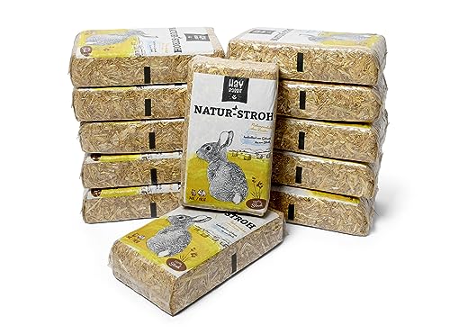 Hayrabbit - Natur-Stroh Für Kleintiere 12kg - Stroh Aus 100% Getreide - Abgepackt In 1kg Beuteln von Hayrabbit