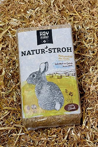 Hayrabbit - Natur-Stroh Für Kleintiere 1kg - Stroh Aus 100% Getreide - Abgepackt In 1kg Beuteln von Hayrabbit