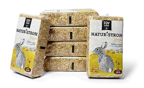 Hayrabbit - Natur-Stroh Für Kleintiere 6kg - Stroh Aus 100% Getreide - Abgepackt In 1kg Beuteln von Hayrabbit