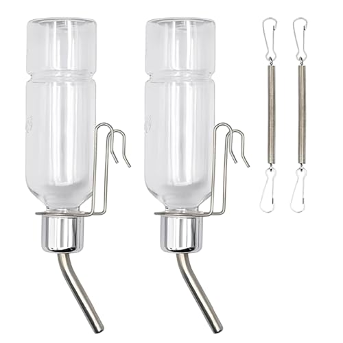 2pcs Meerschweinchenwasserflasche ohne Tropfen 350 ml Hanging Kleiner Tierwasserspender für Hamster, Kaninchen, Chinchillas, Meerschweinchen, Eichhörnchen, Käfig -Haustierfuttermittel von Hbbgdiy