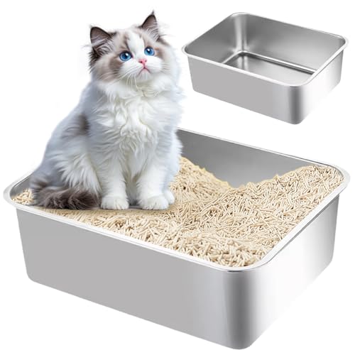 Edelstahlkatze Katzentoilette, 18x14x6 Großrostd verdickter, hochseitiger Edelstahl-Katzentoilette, Nicht schicke und leicht zu reinigende, Auto-, Haustierversorgung Edelstahlkatze Katzentoilette, 18x14x6 Großrostd verdickter, hochseitiger Edelstahl-Katzentoilette, Nicht schicke und leicht zu reinigende, Auto-, Haustierversorgung von Hbbgdiy