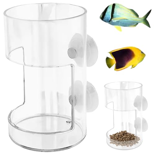 Fischrückschlauch, 2 x 4 Zoll ortsspezifischer Aquarium-Feeder mit Saugnäpfeln, zylindrisch klaren Plastikfischtankzubehör von Hbbgdiy
