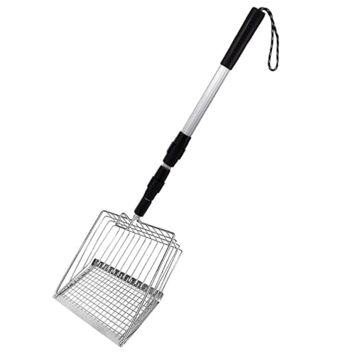 Hbbgdiy Abnehmbarer Edelstahl -Hühnchen -Kotschlüchter mit einstellbarem Langgriff, Hochleistungs -Geflügelabfall -Entfernungsinstrument für Hühnerkoop -Reinigung und Hinterhoffarm von Hbbgdiy