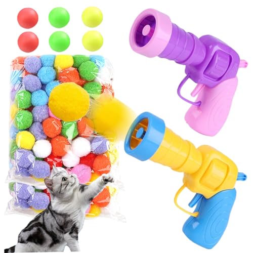 Hbbgdiy Catball -Spielzeug, 2pcs Cat Ball Launcher mit 100 elastischen Plüschkugeln Kätzchen Spielzeug weiche Poms Interaktive für Innen-, Outdoor -Pet -Jagd -Training Hbbgdiy Catball -Spielzeug, 2pcs Cat Ball Launcher mit 100 elastischen Plüschkugeln Kätzchen Spielzeug weiche Poms Interaktive für Innen-, Outdoor -Pet -Jagd -Training von Hbbgdiy
