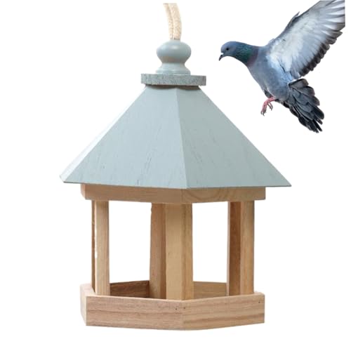 Hbbgdiy Hölzerne Hängevogelfuttermittel, wetterfestes Vogelhaus im Freien, natürliche Gartenfuttermittel für Vögel, ideal für Vogelliebhaber und Gartendekoration Hbbgdiy Hölzerne Hängevogelfuttermittel, wetterfestes Vogelhaus im Freien, natürliche Gartenfuttermittel für Vögel, ideal für Vogelliebhaber und Gartendekoration von Hbbgdiy