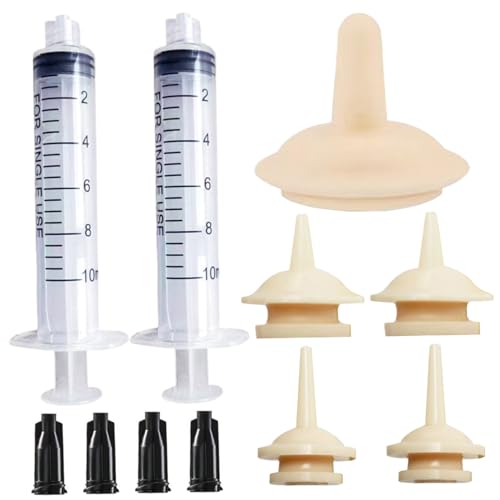 Hbbgdiy Kätzchen -Fütterungsspritze & Mini -Brustwarzen, Silikonkätzchen -Flaschen -Fütterungskit für Neugeborene Welpenkatze Eichhörnchen und andere Neugeborene Haustiere 1 Set von Hbbgdiy