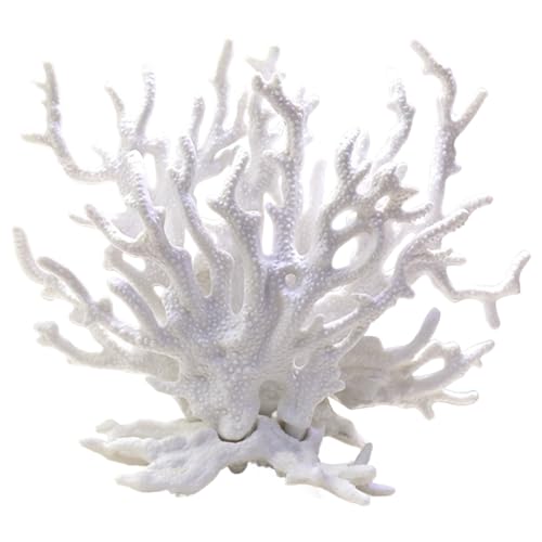 Hbbgdiy Korallenriff Dekor, 6, 3x2, 4x5, 3 Zoll Harz gefälschter Korallen, weiße Aquariumdekorationen Künstliches Aquarium plassitc Wasserpflanzen Ornament für Fischtank Landschaft von Hbbgdiy