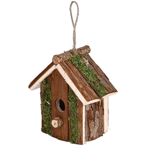 Hölzerne Vogelhäuser hängen rustikaler Nistkasten wetterfestes kleines Vogelhaus für Garten im Freien Terrassen Yard Rasen Wohnkultur 6.9x4.3x3, 5 Zoll von Hbbgdiy
