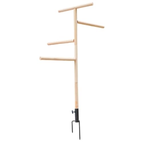 Hühnchen -Barsch, 57 -Zoll -Holz -Hühnchen -Perch -Barsch mit Metall gemahlenen Stecker, Birds Trainingsplattformen Geflügelzubehör für Cockatiels Lovebirds Papagei von Hbbgdiy
