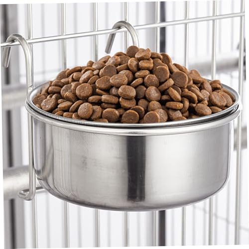 Hundekäfignapf, Edelstahl-Wassernapf für Zwinger, zum Aufhängen mit Halter, auslaufsicherer Hundefutterspender zum Füttern von Katzen, Vögeln, Papageien, Kaninchen, Frettchen von Hbbgdiy