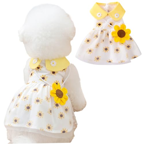 Hundekleid, weiche atmungsaktive süße 3D -Sonnenblumen -Welpenkleid, Elegante Prinzessin Spitze Blumenhundrock für Gewicht 5 bis 8 Pfund Haustier Hundekleid, weiche atmungsaktive süße 3D -Sonnenblumen -Welpenkleid, Elegante Prinzessin Spitze Blumenhundrock für Gewicht 5 bis 8 Pfund Haustier von Hbbgdiy