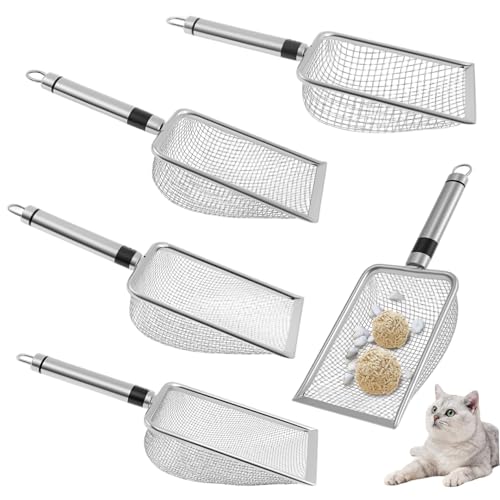 Katzenstreu -Schaufel, 5pcs Edelstahl -Stahl -Müll -Schaufel mit Griff 2/2, 8/3, 8/4, 3/5mm Kompostsieb mit Hanging Ring für Katzenbesitzer Katzenstreu -Schaufel, 5pcs Edelstahl -Stahl -Müll -Schaufel mit Griff 2/2, 8/3, 8/4, 3/5mm Kompostsieb mit Hanging Ring für Katzenbesitzer von Hbbgdiy