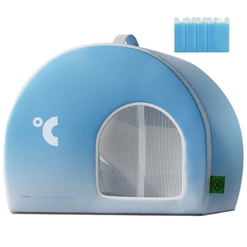 Kühlung Katzenhaus, 17x15x15 Faltbares Katzenhaus mit wiederverwendbarem Eisbox, konditioniertes Haustierzimmer mit visueller Tür für Innen-, Außen-, Sommer Kühlung Katzenhaus, 17x15x15 Faltbares Katzenhaus mit wiederverwendbarem Eisbox, konditioniertes Haustierzimmer mit visueller Tür für Innen-, Außen-, Sommer von Hbbgdiy