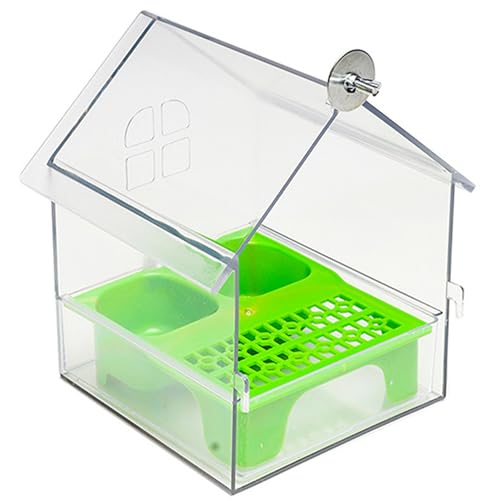 Papageien -Feeder -Hanging Außenvogelfuttermittel mit Doppelrog/Badewanne/leicht zu füllen und reinigen Vogelfutter und Wasserspender für alle Vögel, grün von Hbbgdiy
