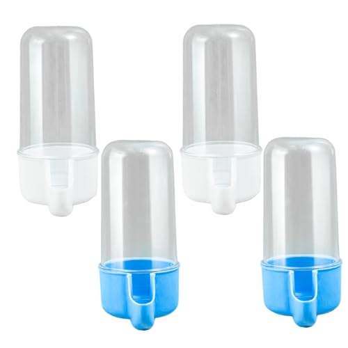 Vogelwasserspender, 4pcs 200 ml große Kapazität Automatische Vogelhilfe, Multifunktionale Plastikkäfigtrinkerflasche für Hamster Papagei Cockatiels von Hbbgdiy