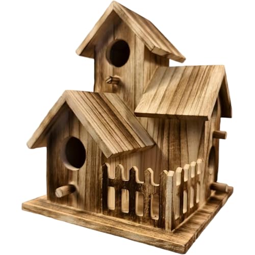 Wetterresistente Holzvogelhaus 6x8 Zoll, hängende Vogelkiste für Garten im Freien, Garten- und Terrasse Wildtierlebensraum von Hbbgdiy
