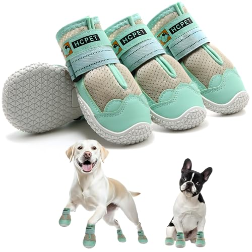 Hcpet, Pfotenschützer für große Hunde, atmungsaktiv, für kleine und mittelgroße Hunde, rutschfest, Pfotenschutz für heißen Asphalt, Winter, Schnee, Wanderungen, reflektierende Riemen, grün, Größe 2 Hcpet, Pfotenschützer für große Hunde, atmungsaktiv, für kleine und mittelgroße Hunde, rutschfest, Pfotenschutz für heißen Asphalt, Winter, Schnee, Wanderungen, reflektierende Riemen, grün, Größe 2 von Hcpet