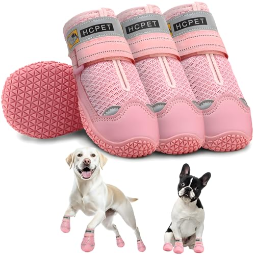 Hcpet, Pfotenschützer für große Hunde, atmungsaktiv, für kleine und mittelgroße Hunde, rutschfest, Pfotenschutz für heißen Asphalt, Winter, Schnee, Wanderungen, reflektierende Riemen, pink, Größe 1 Hcpet, Pfotenschützer für große Hunde, atmungsaktiv, für kleine und mittelgroße Hunde, rutschfest, Pfotenschutz für heißen Asphalt, Winter, Schnee, Wanderungen, reflektierende Riemen, pink, Größe 1 von Hcpet