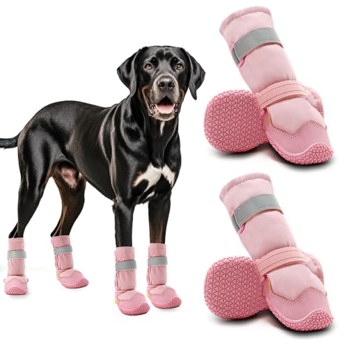 Hcpet Hundeschuhe, Hundeschuhe und Pfotenschutz für Winter, verschneite Tage, regnerisches Wetter, Outdoor, rutschfeste Sohle, Hundestiefel für Hartholzböden, rosa Bein 2 Hcpet Hundeschuhe, Hundeschuhe und Pfotenschutz für Winter, verschneite Tage, regnerisches Wetter, Outdoor, rutschfeste Sohle, Hundestiefel für Hartholzböden, rosa Bein 2 von Hcpet
