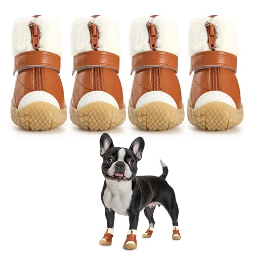 Hcpet Hundeschuhe für kleine Hunde, Hundeschuhe und Pfotenschutz für heißen Bürgersteig Winter Schnee Wandern, rutschfeste Hundeschuhe für Hartholzboden, Braun, Größe 2 Hcpet Hundeschuhe für kleine Hunde, Hundeschuhe und Pfotenschutz für heißen Bürgersteig Winter Schnee Wandern, rutschfeste Hundeschuhe für Hartholzboden, Braun, Größe 2 von Hcpet