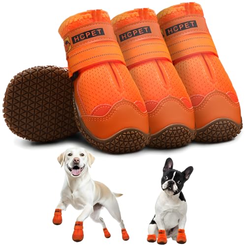 Hcpet Pfotenschutz Hundestiefel, Hundeschuhe Hundeschuhe mit reflektierenden Riemen, Welpenschuhe für kleine mittelgroße Hunde im Freien, Pfotenschutz, 4 Stück Hcpet Pfotenschutz Hundestiefel, Hundeschuhe Hundeschuhe mit reflektierenden Riemen, Welpenschuhe für kleine mittelgroße Hunde im Freien, Pfotenschutz, 4 Stück von Hcpet