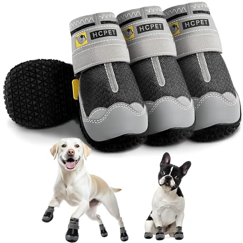 Hcpet Pfotenschutz Hundestiefel, Hundeschuhe Hundeschuhe mit reflektierenden Riemen, Welpenschuhe für kleine mittelgroße Hunde im Freien, Pfotenschutz, 4 Stück Hcpet Pfotenschutz Hundestiefel, Hundeschuhe Hundeschuhe mit reflektierenden Riemen, Welpenschuhe für kleine mittelgroße Hunde im Freien, Pfotenschutz, 4 Stück von Hcpet