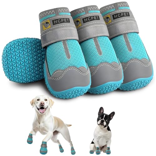 Hcpet Pfotenschutz Hundestiefel, Hundeschuhe Hundeschuhe mit reflektierenden Riemen, Welpenschuhe für kleine mittelgroße Hunde im Freien, Pfotenschutz, 4 Stück Hcpet Pfotenschutz Hundestiefel, Hundeschuhe Hundeschuhe mit reflektierenden Riemen, Welpenschuhe für kleine mittelgroße Hunde im Freien, Pfotenschutz, 4 Stück von Hcpet