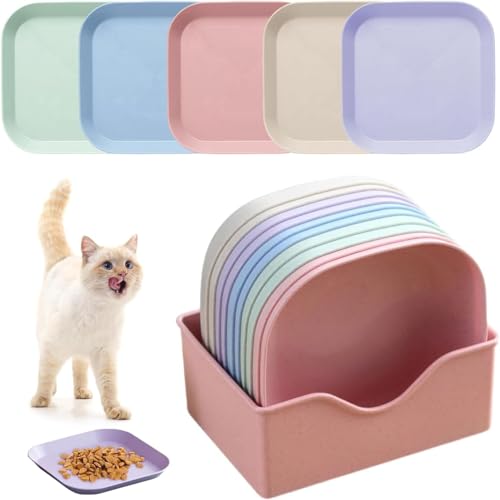 10 Stück Katzennäpfe, Futternapf Katze mit Ständer, Katzenschüssel für Trocken- und Nassfutter, Katzennapf Set für Mehrkatzenhaushalte, Bunte Farben 10 Stück Katzennäpfe, Futternapf Katze mit Ständer, Katzenschüssel für Trocken- und Nassfutter, Katzennapf Set für Mehrkatzenhaushalte, Bunte Farben von HcvGcm
