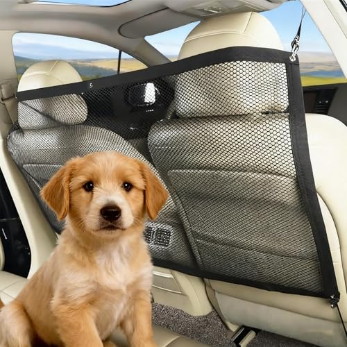 HcvGcm Hundenetz Auto Kofferraum, Hundegitter Auto Kofferraum, 75 x 115 cm, Sicherheitsnetz Für Haustiere, Verhindert Ablenkung Beim Fahren, Ideal Für SUV, LKW Und Familien von HcvGcm