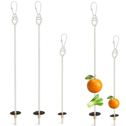 HcvGcm Wellensittich Spielzeug, 3 Vogel Zubehör Futterhalter Aus Edelstahl, Nymphensittich Spielzeug, Obst- Und Gemüsestangen Für Vögel, Papageien Zubehör Für Wellensittich Und Nymphensittich von HcvGcm