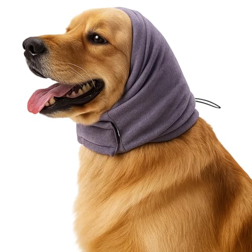 Gehörschutz Hund, Ohrenschutz Für Hunde, Hunde Ohrenschutz Mit Verstellbarem Klettverschluss, Beruhigender Kapuzenpullover Für Lärmreduzierung Und Angstlinderung, Größe M (35-48cm), Dunkellila von HcvGcm