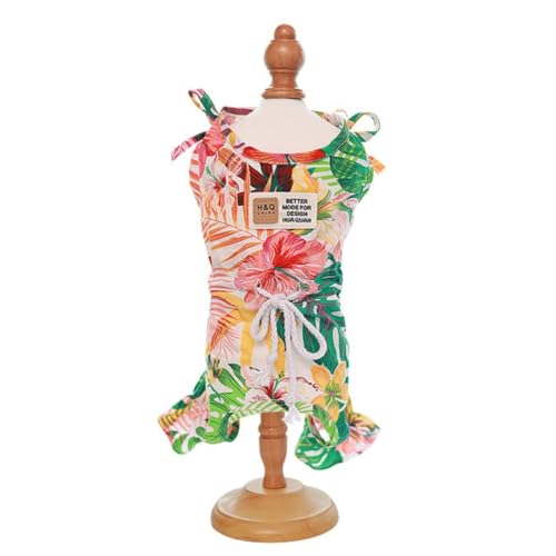 Hdwk&Hped Hunde-Shirt, hawaiianischer Stil, Sommer-Hunde-Pyjama, Haustierkleidung für kleine Hunde, Katzen, Urlaub, Strand, Rot, Größe M von Hdwk&Hped