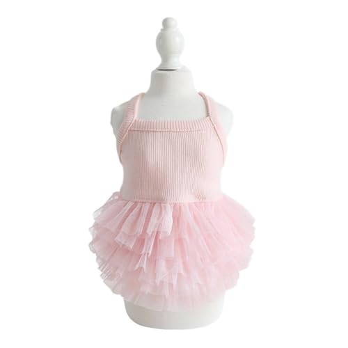 Hdwk&Hped Kleines Hundekleid, atmungsaktiv, Sommer-Hundekleid für Welpen, Katzen, Mädchen, Tütü, Kuchenrock, Prinzessinnenkleid für Geburtstagsparty, Kostüm (Kuchenrock, Rosa, Größe M) von Hdwk&Hped