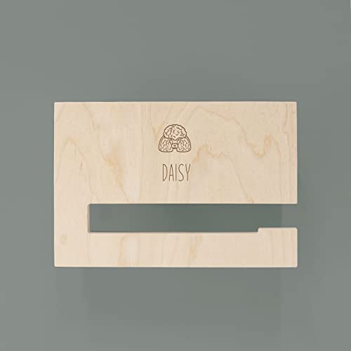 Hundegarderobe aus Holz mit Hunde Motiv & Namen - Leinenparkplatz Hund mit Ablage & Gravur - 25x17x11,7cm - Birkenholz - Geschenk Hundeliebhaber - Leinen Garderobe - hellomini (Pudel) von hellomini