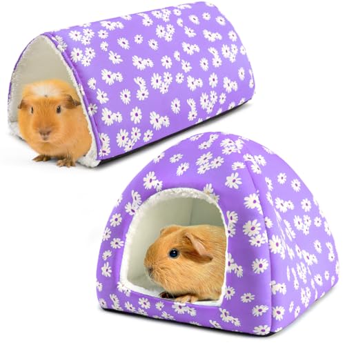 Meerschweinchenhaus und Tunnel Set - 2 Pack Waschbares Meerschweinchenversteck Bett, Plüsch Kleintierversteck und Spielzeug mit rutschfester Unterseite für Frettchen Zwerghase Meerschweinchenhaus und Tunnel Set - 2 Pack Waschbares Meerschweinchenversteck Bett, Plüsch Kleintierversteck und Spielzeug mit rutschfester Unterseite für Frettchen Zwerghase von HeNdShe
