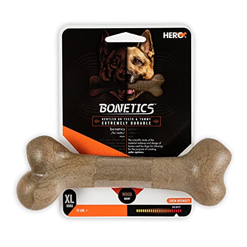 Hero Bonetics Femur Bone | Hundeknochen | Welpenknochen | Entwickelt für extra große Hunde bis zu 34 kg (Holzduft) von HeRo24