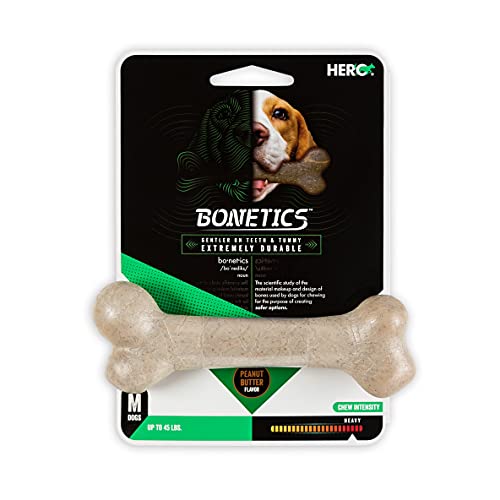 Hero Bonetics Femur Bone Kauspielzeug für Hunde, mittelgroß, Erdnussbutter von HeRo24