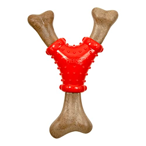 Hero Bonetics Noisy Joint Wishbone - fördert gesunde Zähne, Zahnfleisch und Geist - Holzduft - für große Hunde von HeRo24